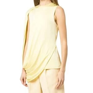 Jonathan Simkhai top Safiya draped sleeve yellow Medium M